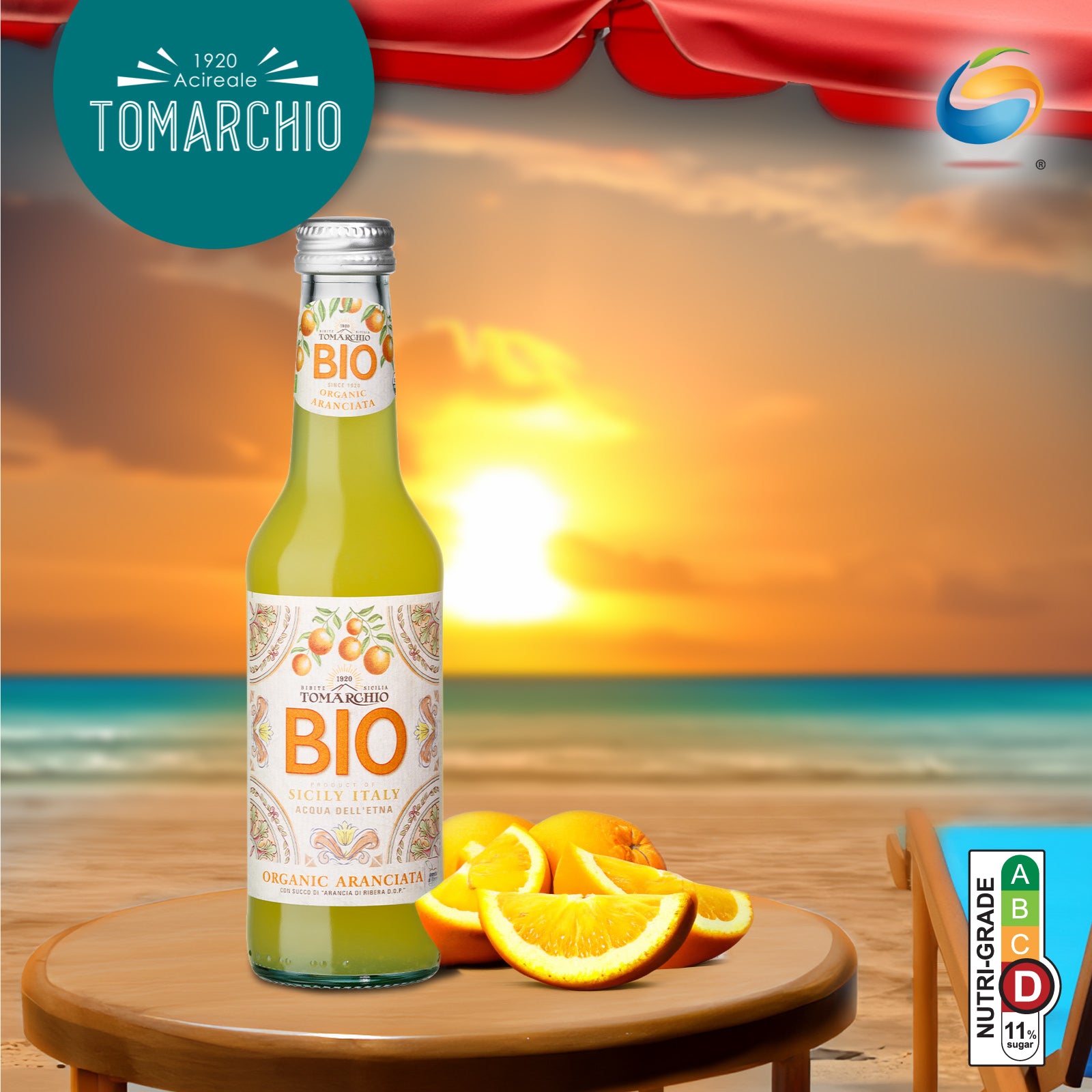 Tomarchio Organic Sparkling Juice 275mL x 4