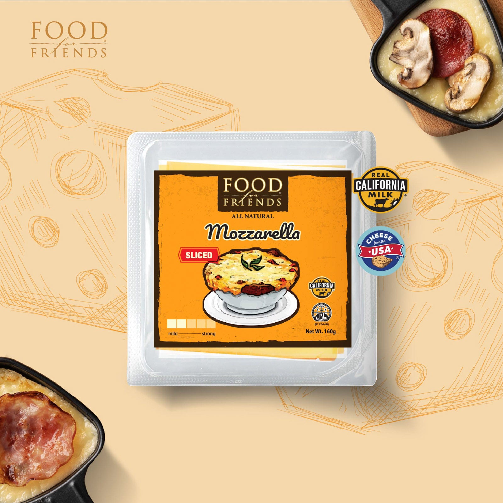 FOOD FOR FRIENDS Sliced Cheese 160G