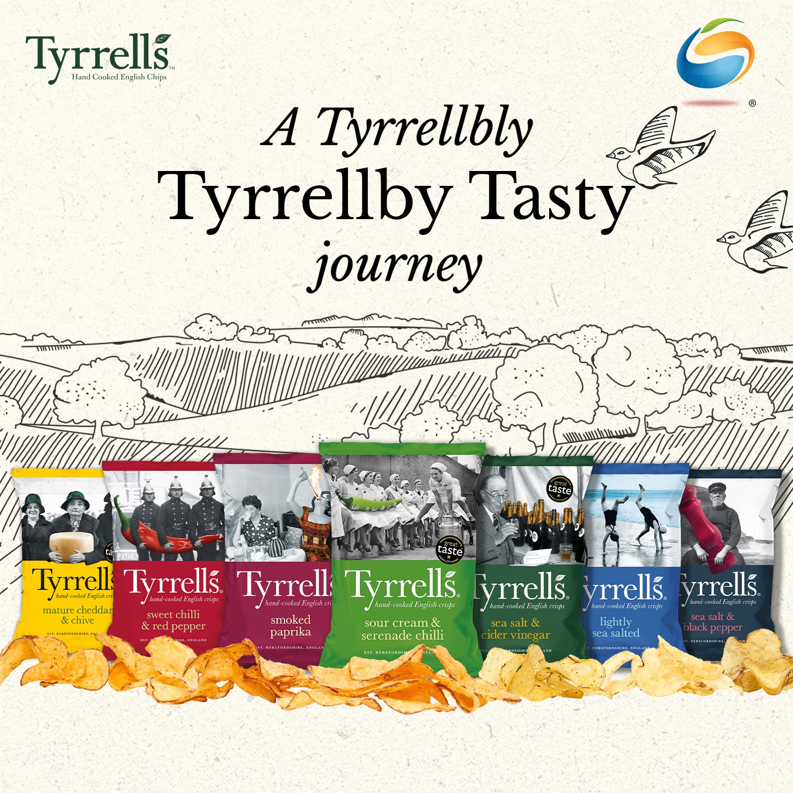 TYRRELL'S Hand Cooked English Potato Chips 150G